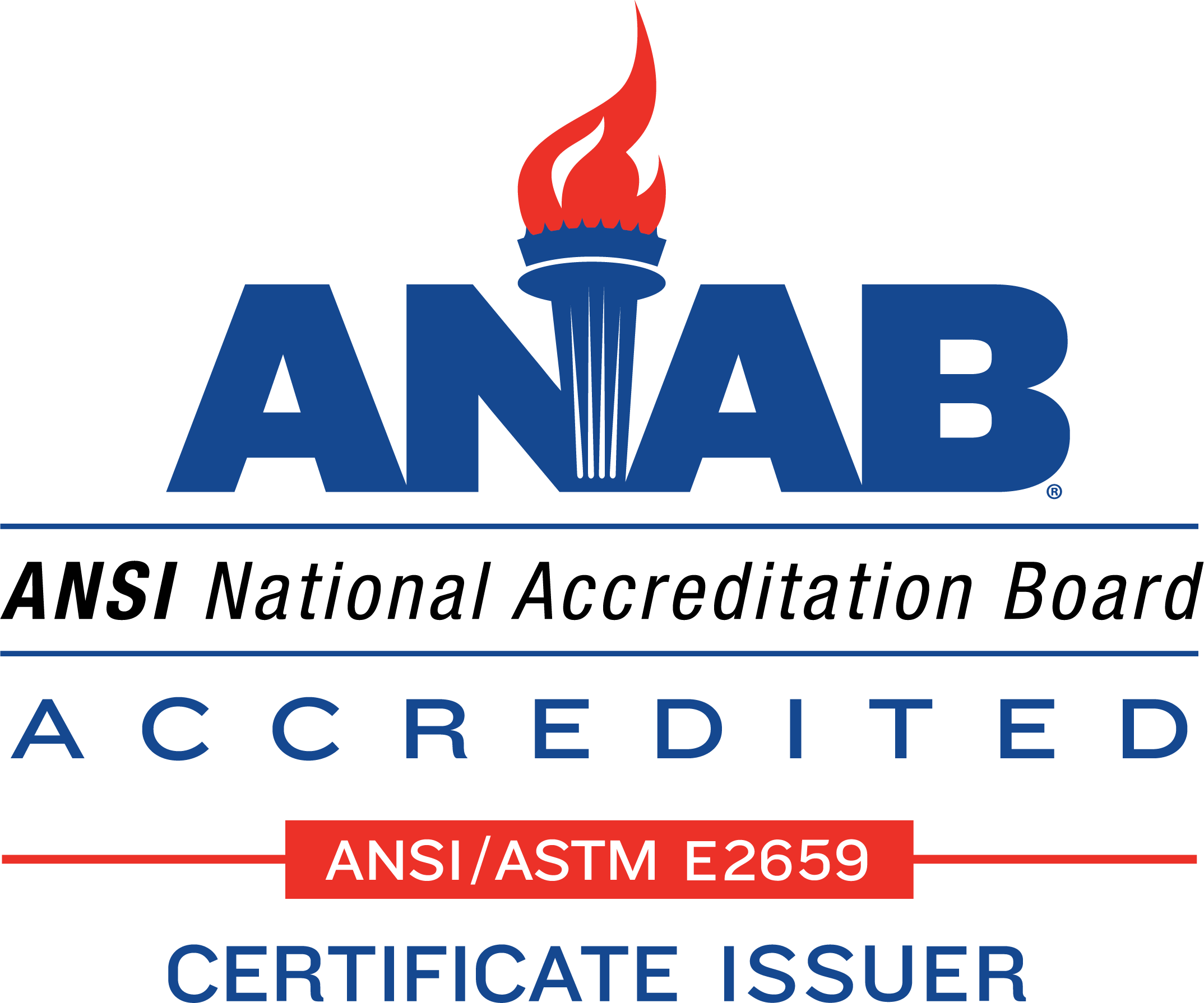 ANAB accredited certificate issuer — ANSI/ASTM E2659